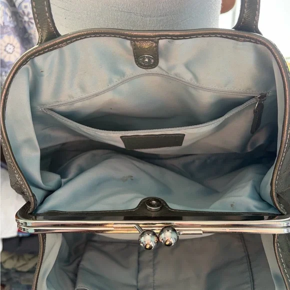 Olive Green Coach Signature Stitch Kisslock Shoulder Bag F15658 - Picture 9 of 11